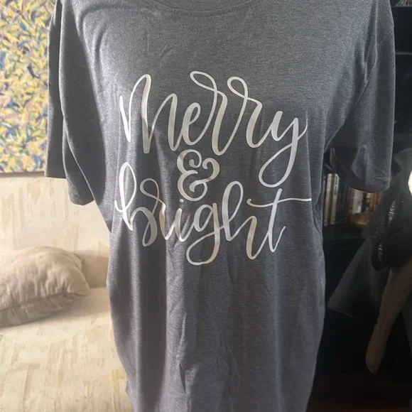 Merry and Bright Woman's Tee 2X - Picture 2 of 8